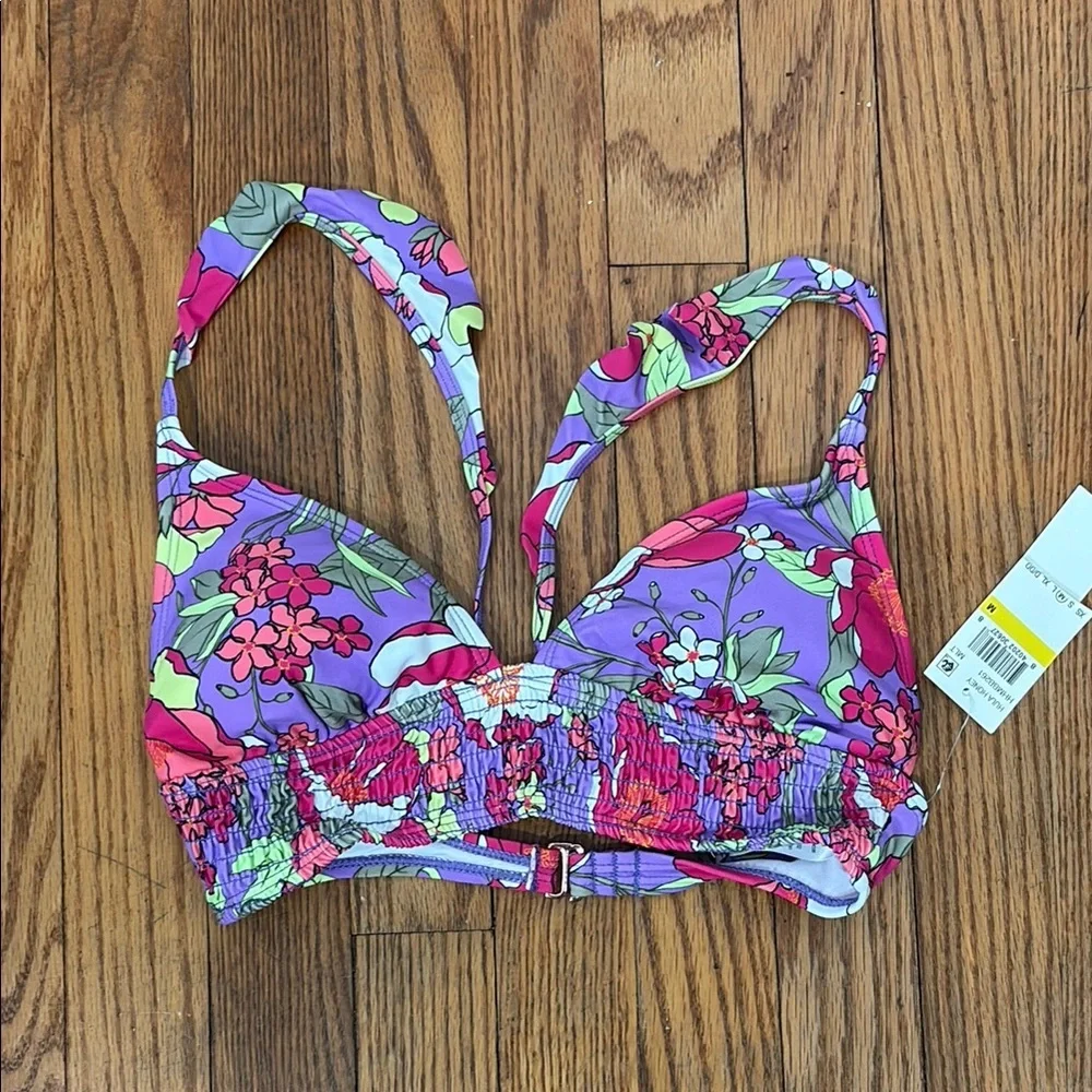Hula Honey Impressionist Bloom Bikini‎ Top Junior’s Medium NWT swimsuit